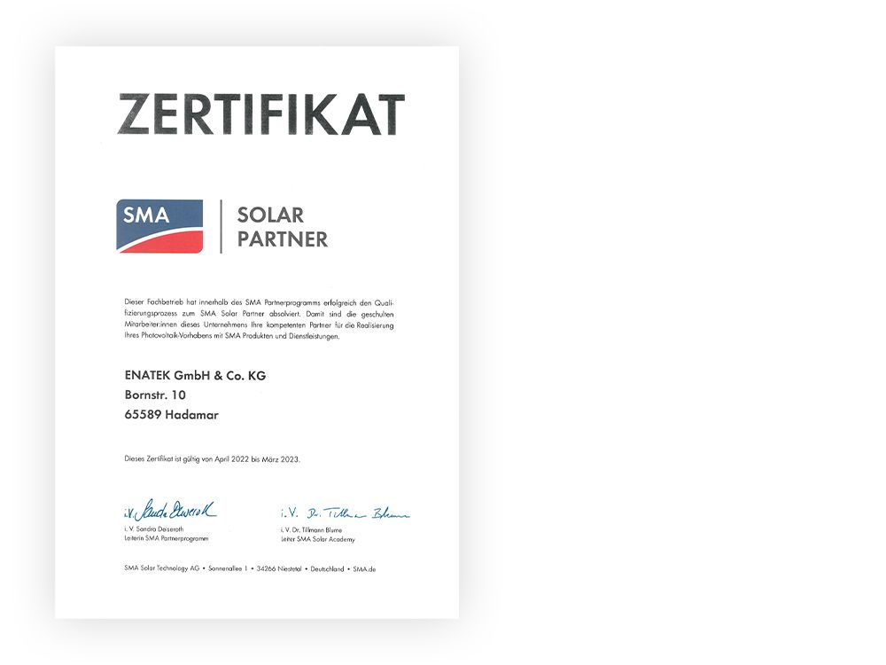 ENATEK ist SMA Solar Partner