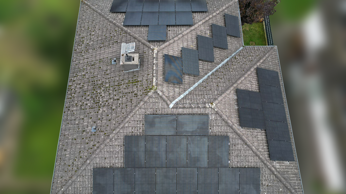 Pfannendach mit Modulen 