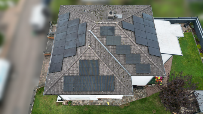 Pfannendach mit Modulen 