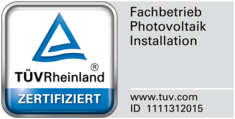 TÜV Zertifikat Fachbetrieb Photovoltaik Installation